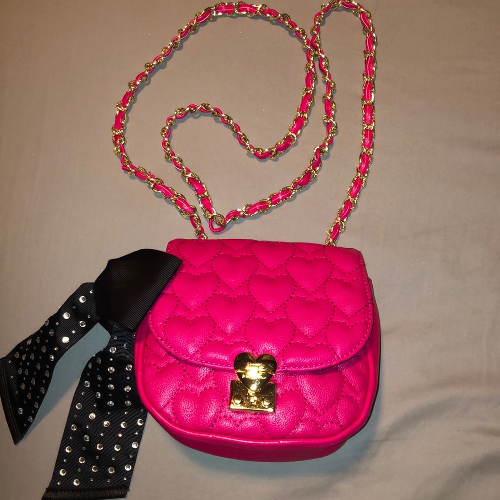 Betsey Johnson Cross Body Pink Quilted Purse